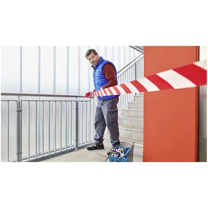 TESA 58137-00000-00 Non-Adhesive Red/White Barrier Tape Roll