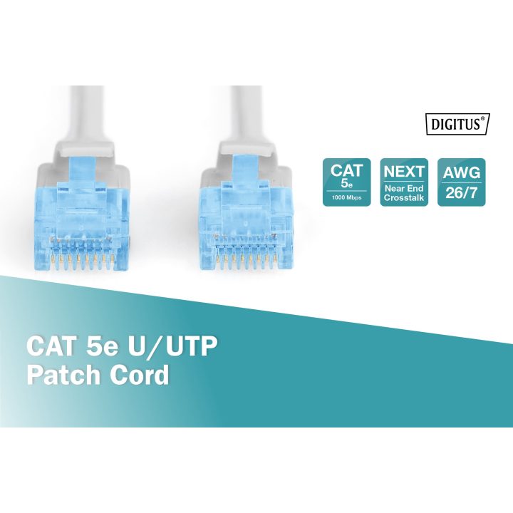 Digitus DK-1512-030 3m Cat5e U/UTP RJ-45 Patch Cable Gray