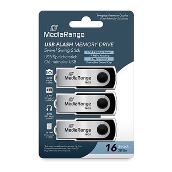 Pendrive 16GB USB 2.0 Mediarange pack de 3 (MR910-3)