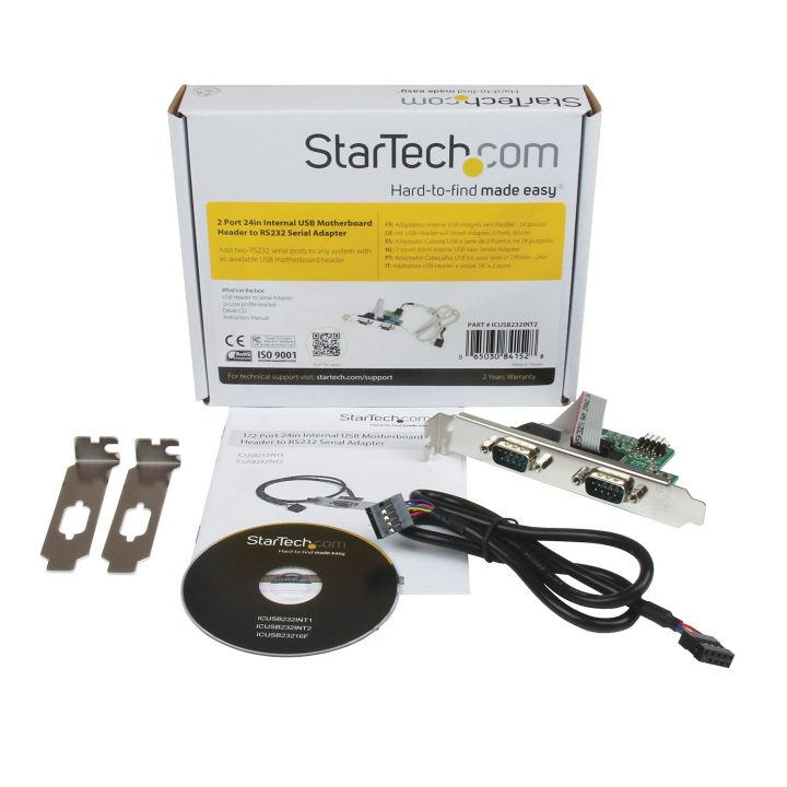 StarTech.com Adaptador Bracket de Placa Base Interna USB a 2 Portos…