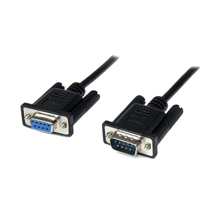 StarTech.com 1m Null Modem Serial Cable DB9 Female to Male - Black