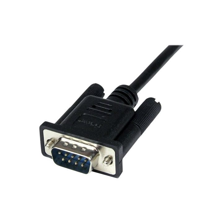 StarTech.com 1m Null Modem Serial Cable DB9 Female to Male - Black