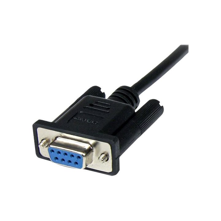 StarTech.com 1m Null Modem Serial Cable DB9 Female to Male - Black