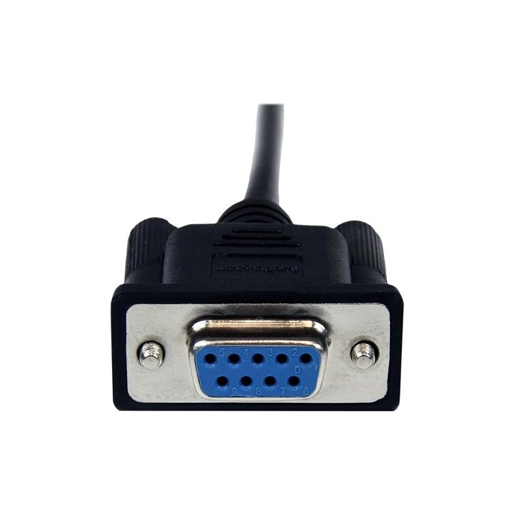 StarTech.com 1m Null Modem Serial Cable DB9 Female to Male - Black