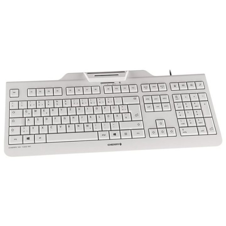 Teclado CHERRY KC 1000 SC Universal USB QWERTY Espanhol Cinzento