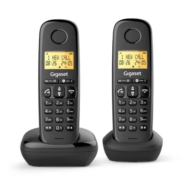 Gigaset Basic 100 Sem Fios DECT Preto Duo (L36852-H3206-D201)