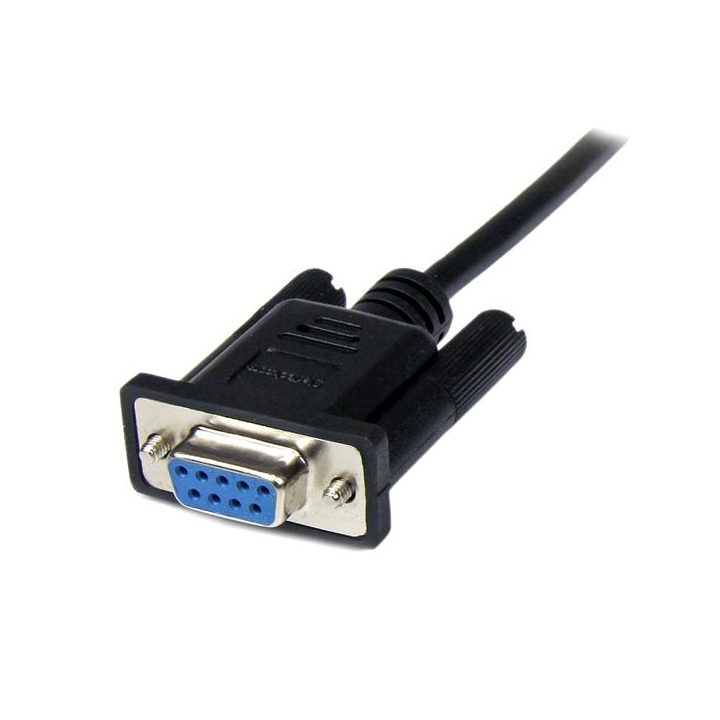 StarTech.com 1m Null Modem Serial Cable DB9 Female to Male - Black