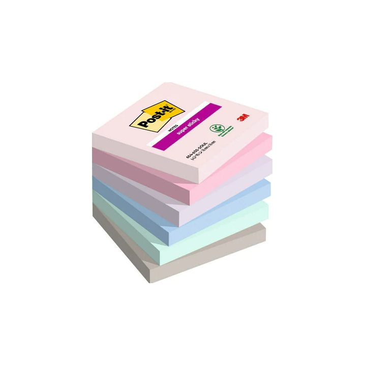 Pack 6 blocos de notas adesivas 90 folhas 76X76MM super sticky…