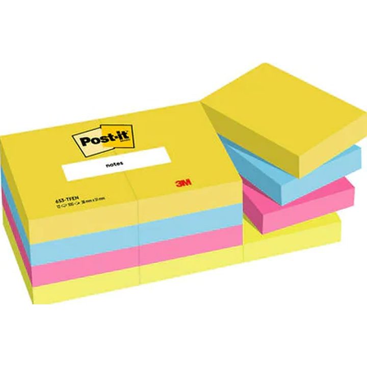 Pack 12 blocs 100 hojas notas adhesivas 38X51MM colección energetic…