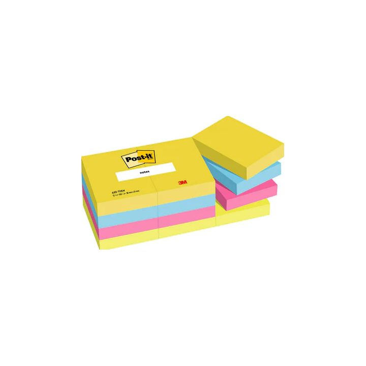 Pack 12 blocos de notas adesivas 100 folhas 38X51MM coleção energetic…