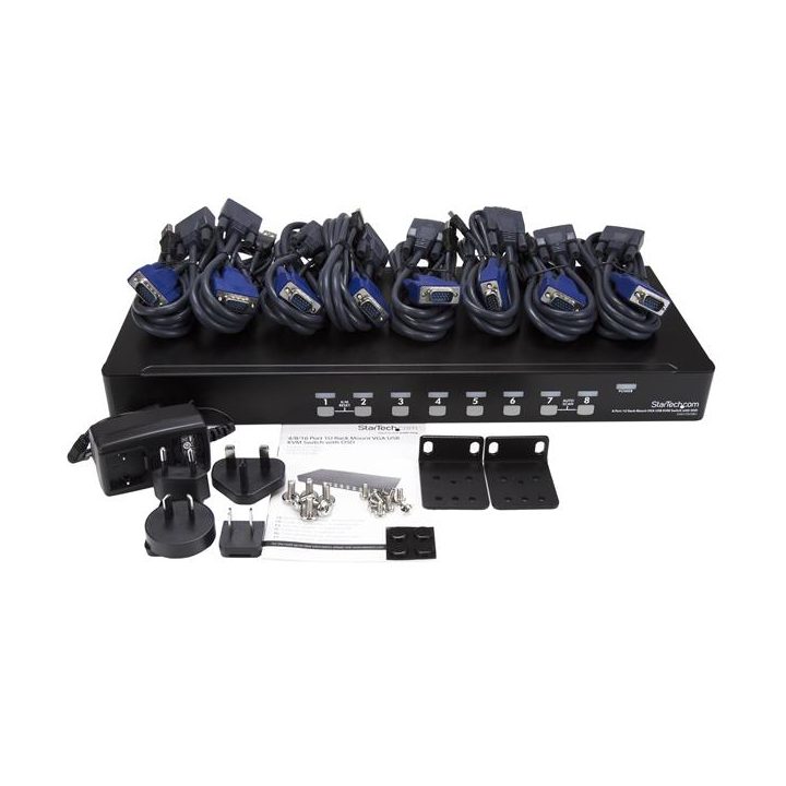 StarTech.com Conmutador Switch KVM 1U OSD y Cables 8 puertos USB A…
