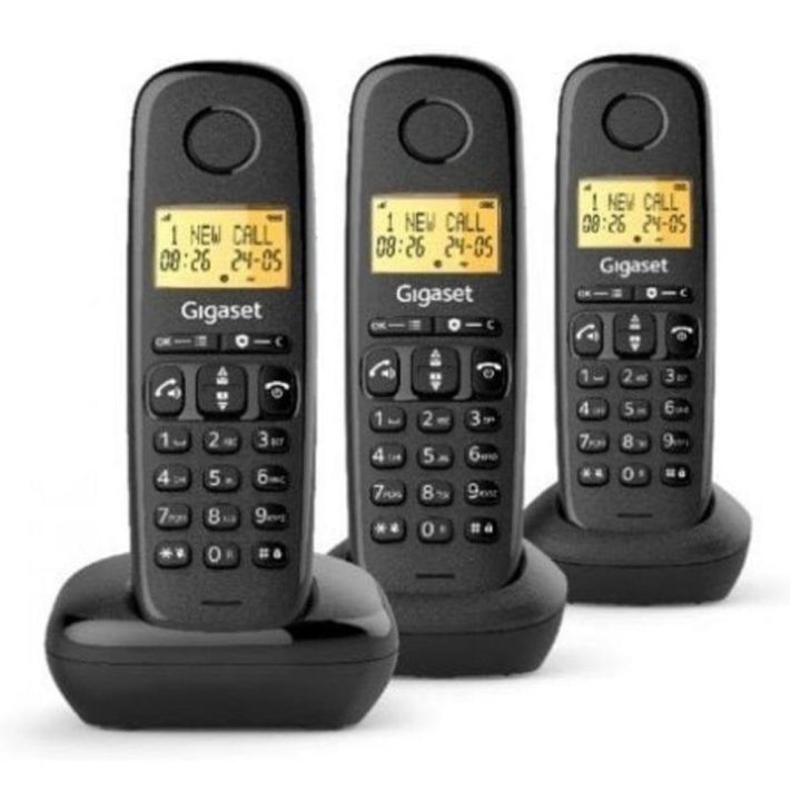 Gigaset Basic 100 Sem Fios DECT Preto Trio (L36852-H3206-D211)