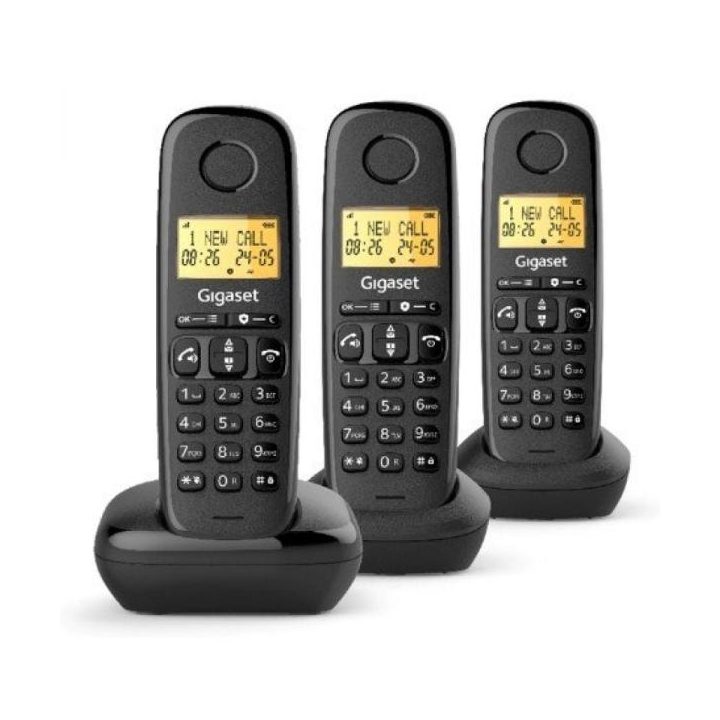 Gigaset Basic 100 Wireless DECT Black Trio (L36852-H3206-D211)
