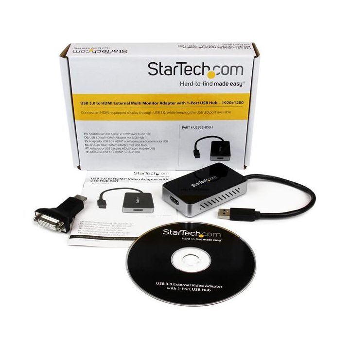 StarTech.com Adaptador USB 3.0 a HDMI con Hub USB de 1 Puerto –…