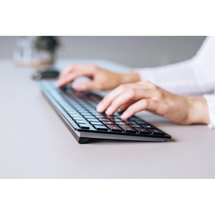 CHERRY KW 9100 SLIM teclado Universal RF Wireless + Bluetooth QWERTY…