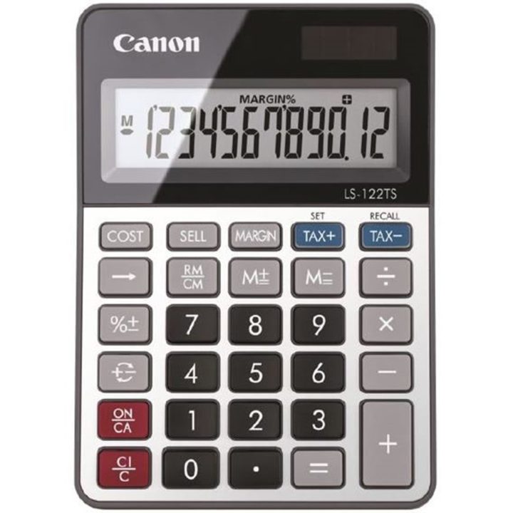 Canon LS-122TS calculadora de secretária Ecrã da calculadora Cinzento