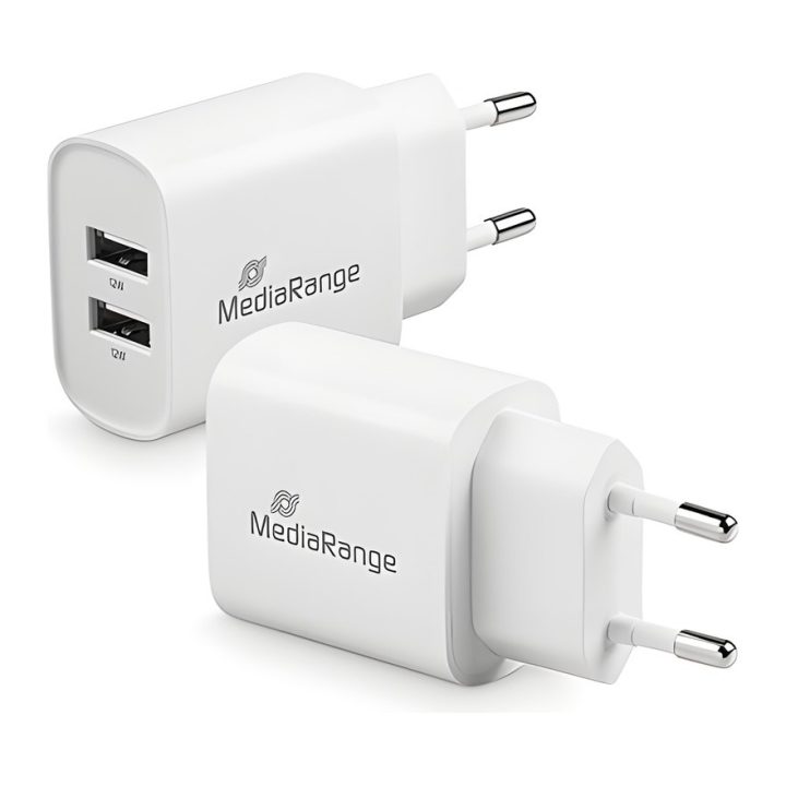Carregador Mediarange dual USB-A 12W (MRMA114)