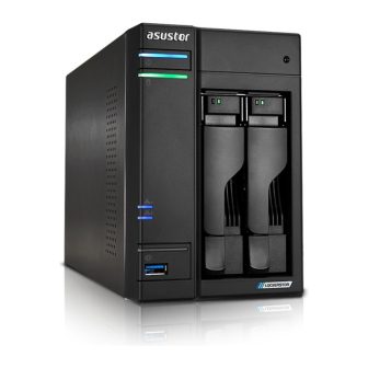 ASUSTOR tower NAS server 2 bay quad-core 2.0GHz CPU dual 2.5GbE ports…
