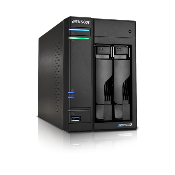 ASUSTOR tower NAS server 2 bay quad-core 2.0GHz CPU dual 2.5GbE ports…