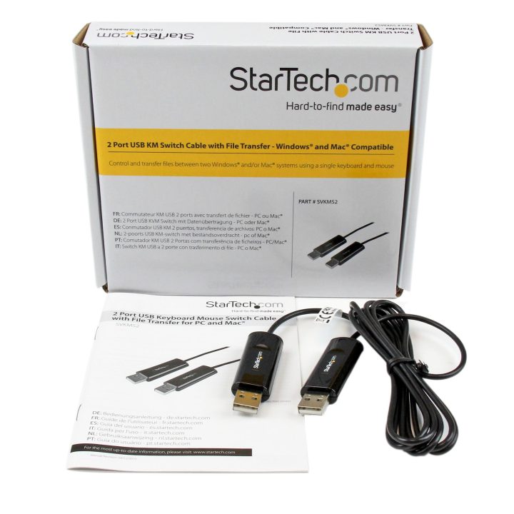 StarTech.com 2-Port USB KM Switch Cable with File Transfer for Mac or…