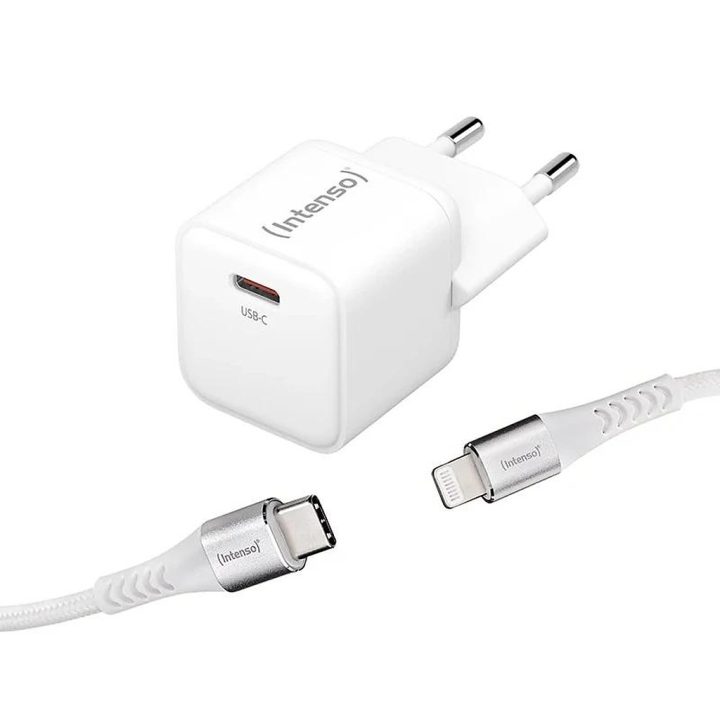 Intenso | KIT Carregador GaN W30C + Cabo Lightning (7803052)