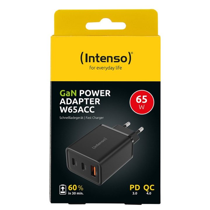 Intenso | Carregador de parede GaN W65ACC | preto (7806510)