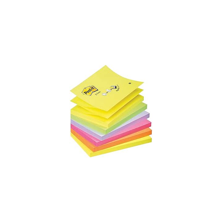 Pack of 12 Z-Notes Adhesive Note Pads 100 Sheets 76x76mm Assorted…