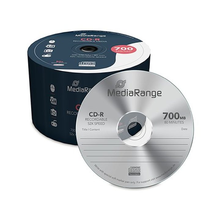 Consumível Mediarange CD-r MR207 700MB 50PCS