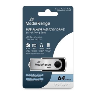 Pen drive 64GB USB 2.0 Mediarange silver-black (MR912)