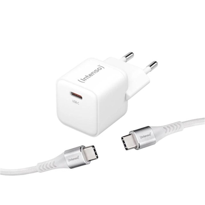 Carregador de parede Intenso GaN W30C USB-C branco + cabo USB-C…