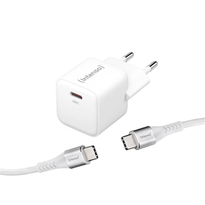 Intenso GaN W30C USB-C White Wall Charger + USB-C Cable (7803042)