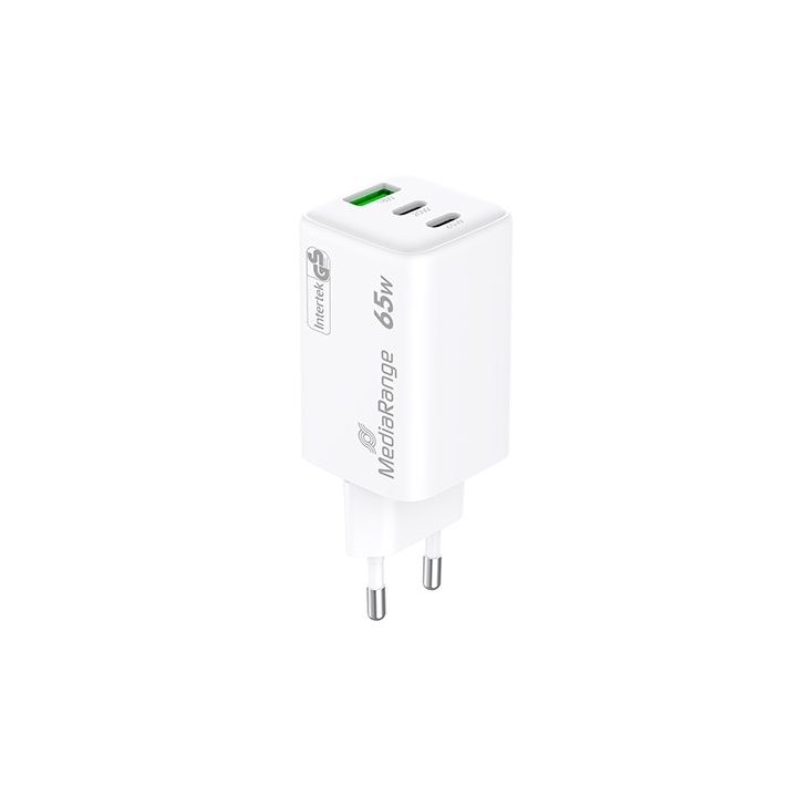 Carregador Mediarange triplo USB-A e USB-C 65W (MRMA116-2)