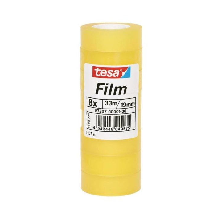 Tower of 8 Rolls Standard Adhesive Tape 19mm.X33M Clear TESA…