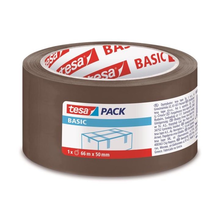 Pack 6 fitas de embalagem basic 50mm.X66M. castanho TESA…