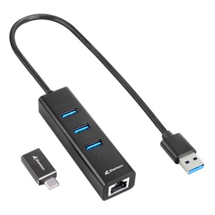 Sharkoon 4044951037575 base para portátil e replicador de portas Sem…