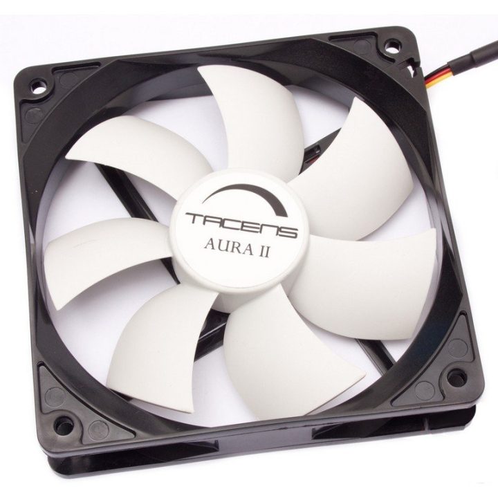 Tacens 3AURAII12, 12 cm Computer Fan, Ultra-Quiet, Dust-Proof, Black