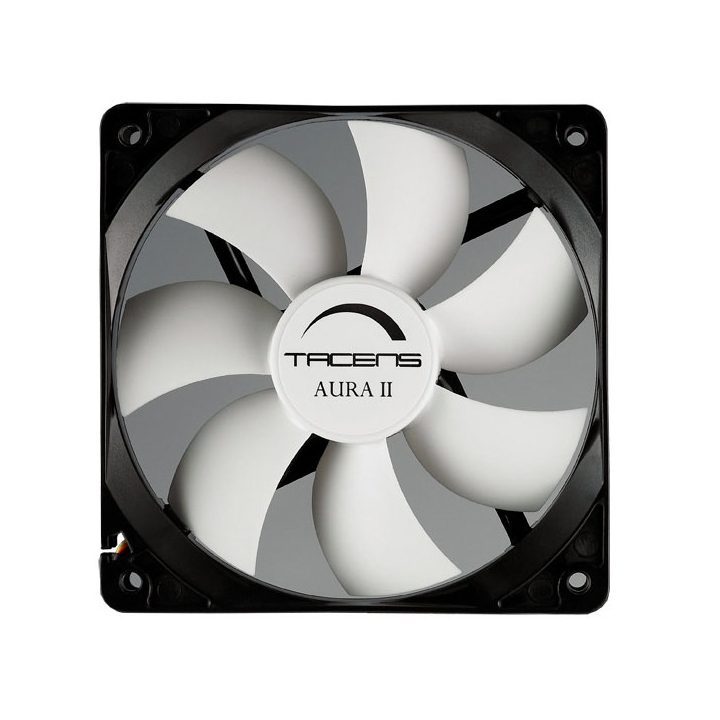 Tacens 3AURAII12, 12 cm Computer Fan, Ultra-Quiet, Dust-Proof, Black
