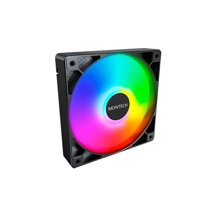 Ventilador 120X120 Montech GF120 pwm black pack 3 + hub (GF120 ARGB…