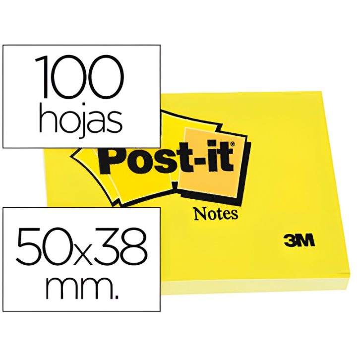 Pack 12 blocos de notas adesivas 100 folhas 38X51MM canary yellow sem…