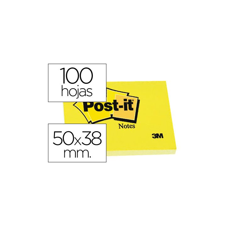 Pack 12 blocos de notas adesivas 100 folhas 38X51MM canary yellow sem…