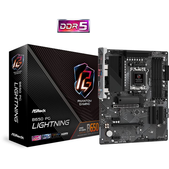 ASRock B650 PG Lightning AMD B650 AM5 Socket ATX (90-MXBK20-A0UAYZ)