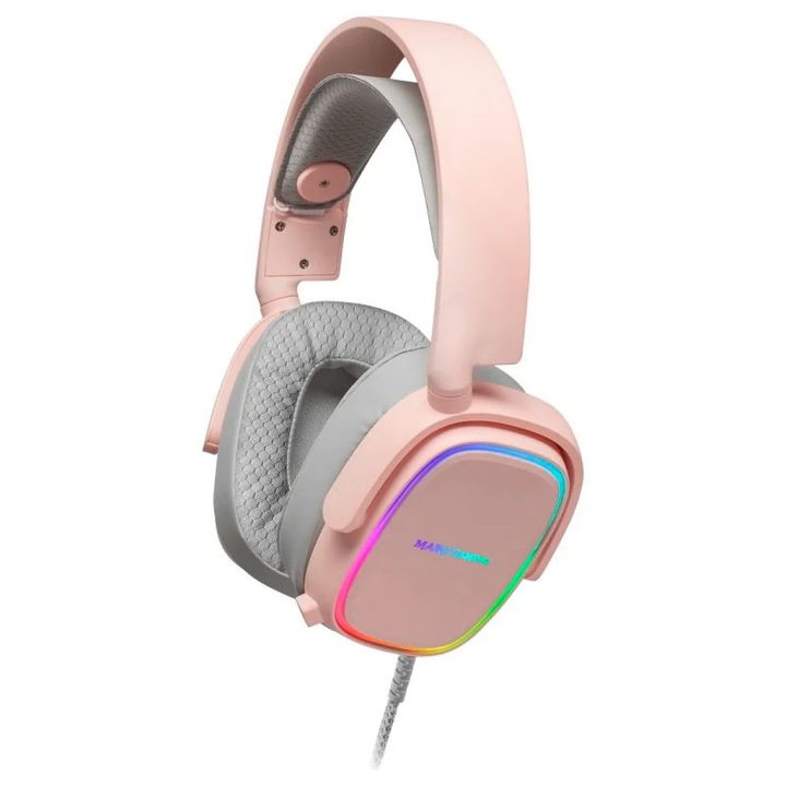 Mars Gaming MHAX Pink, RGB Gaming Headset, Detachable Microphone…