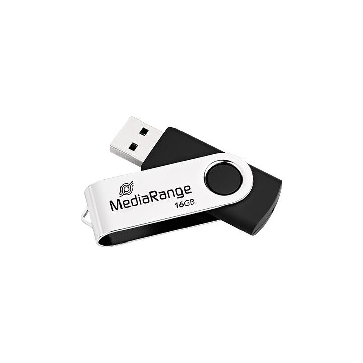 16GB USB 2.0 Flash Drive Mediarange silver-black (MR910)