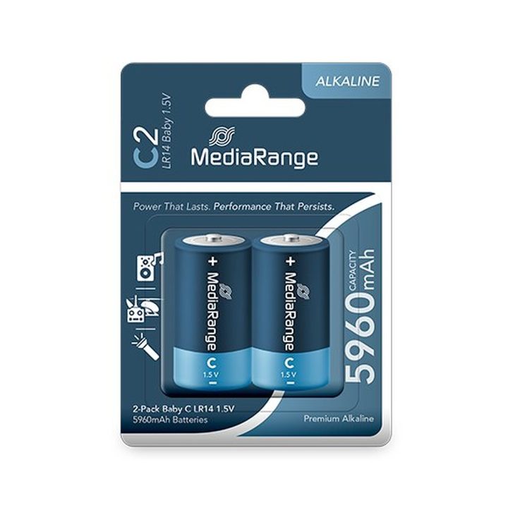 Pilhas alcalinas Mediarange baby-c (MRBAT108)