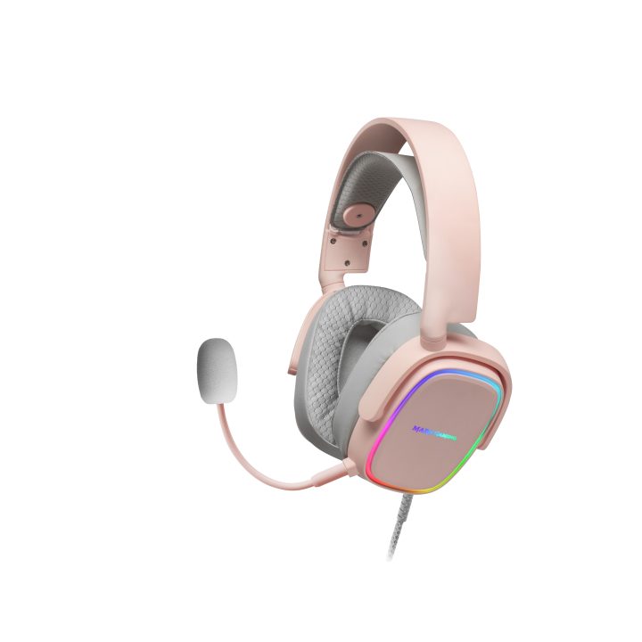 Mars Gaming MHAX Rosa, Auscultadores Gaming RGB, Microfone Removível…