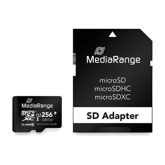 Cartão micro SDXC 256GB Mediarange + adaptador SD (MR946)