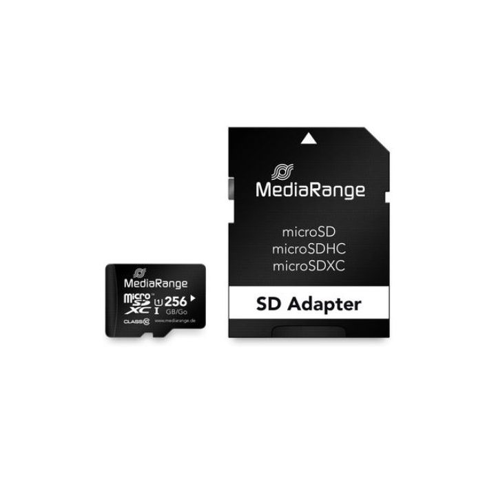 Cartão micro SDXC 256GB Mediarange + adaptador SD (MR946)