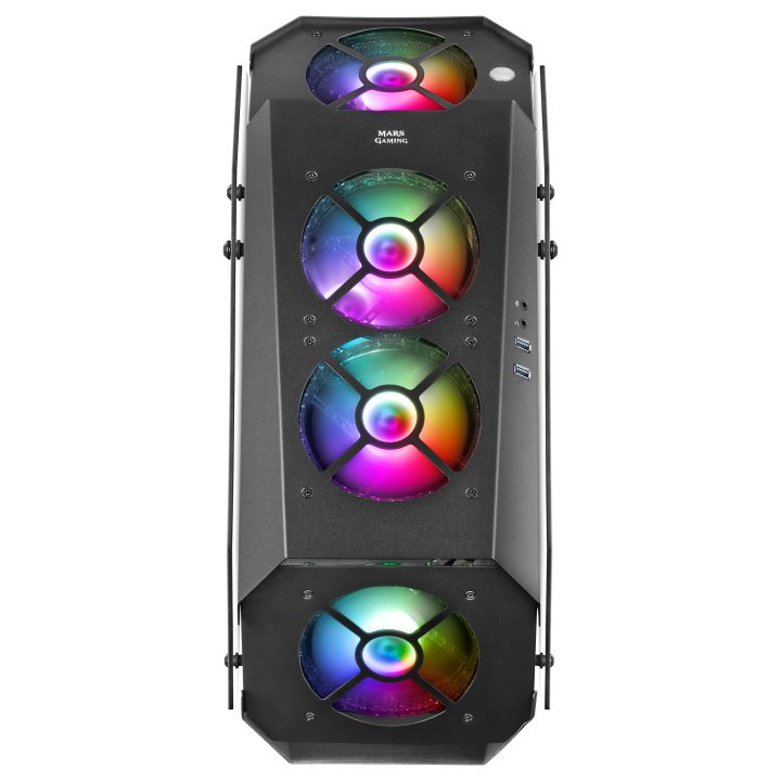 Mars Gaming MC51, Caixa PC Gaming ATX, Vidro Temperado Duplo, 5x…