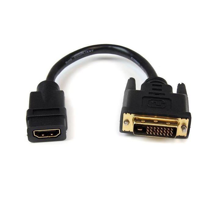 StarTech.com Adaptador de 20cm HDMI a DVI - DVI-D Macho - HDMI Hembra…