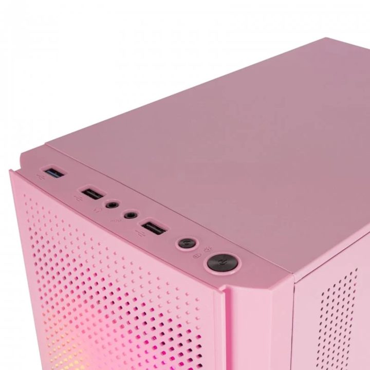 Mars Gaming MC300P Rosa, Caja PC Micro ATX, Cristal Templado, Frontal…